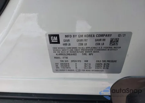 2021 Buick Encore Gx Awd Essence из США, поврежденный, VIN KL4MMGSL2MB164022